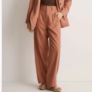 Madewell Sz 4 The Neale Straight Leg Drapeweave Pants In Dried Rose Pink